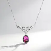 Cavill - 925 Sterling Zilveren Halsketting - Turquoise Mozaïek Peervormige Cabochon 3,57 Karaat - Verstelbare Ketting - Elegant & Tijdloos Sieraad