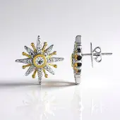Cavill - Zilveren Oorbellen 925 Sterling met 0,389 ct Witte Topaas en 0,774 ct Pavé Zirkonen - Modern Rond Design 19mm - Elegante Bling Oorknopjes