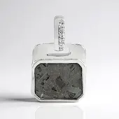Cavill - Zilveren Hanger met Aletai Meteoriet 1,496 ct en Tanzaniaanse Zirkonen 0,031 ct - 925 Sterling Zilver - Stijlvolle Kosmische Sieraden