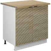 Vicco Keukenonderkast Fame-Line, Eiken paneel/Wit, 80 cm goudkleurig eiken werkblad