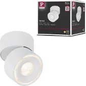 Paulmann Spircle LED opbouwspot, mat wit, wit / opaal, Woon-/ Eetkamer, Aluminium, Modern, LED plafondlamp