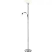 Globo Lighting 2-kap nikkelen vloerlamp metaal/satijnglas Globo Blade