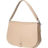 Viola Castellani Dames Schoudertas Echt Leer Dollaro Magnetische Sluiting Gemaakt in Italië Beige UNICA 29x20x11 cm