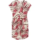 s.Oliver Jurk lichtbeige / chocoladebruin / watermeloen rood