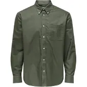 Only & Sons Overhemd 'ONSOXFORD' donkergroen