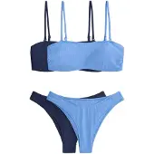 The Set Bikini navy / lichtblauw