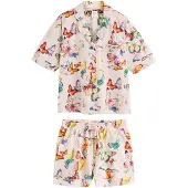 Next Korte pyjama crème / azuur / geel / kreeft