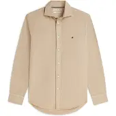 Tommy Hilfiger Heren Overhemden Gmd Poplin Semi Spread Rf Sht - Beige - Maat XL