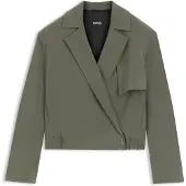 BOSS Relaxed-fit jack van Japanse crêpe Maat 46