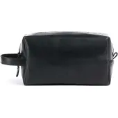 Buckle & Seam Leren Toilettas Everest Blu Washbag Black Zwart