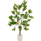 ML-Design Kunst citroenboom 130 cm kunstplant in pot met fruit ML design
