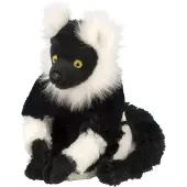 Sonstige Verlage knuffel maki junior 20 cm pluche zwart/wit