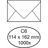 Office Bankenvelop C6 Wit Gegomd 183008