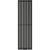 LuxeBath Badkamer radiator middenaansluiting 480x1600 mm zwart met universele thermostaatkraan