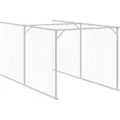 vidaXL Hondenhuis met ren, antraciet, 110x1221x110 cm, staal, verzinkt