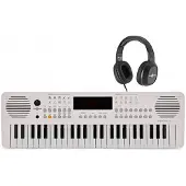 Gear4Music VISIONKEY-2 49-toets Draagbaar Keyboard Wit en Koptelefoonset