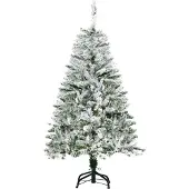 HOMCOM Kerstboom Kunststof, staal 70L x 70B x 120H cm Groen + Wit