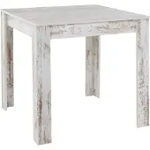 Loft 24 Lynn|Eettafel 80x80 cm 4 plaatsen in MDF Antiek Wit
