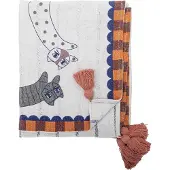 Bloomingville - Plaid gerecycled katoen wit Missy - 130x160cm