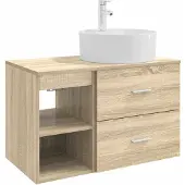 vidaXL Badkamermeubel Set 2 st Sonoma Eiken Bewerkt hout