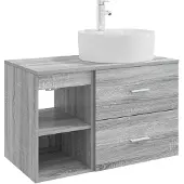 vidaXL Badkamermeubel Set 2 st Grijs Sonoma Bewerkt hout