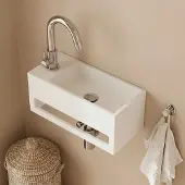 Saniclear Bali solid surface fontein 36x20cm links