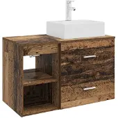 vidaXL Badkamermeubel Set 2 st Oud hout Bewerkt hout