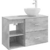 vidaXL Badkamermeubel Set 2 pcs Betongrijs Bewerkt hout