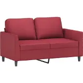 vidaXL 3-delige Loungeset met kussens kunstleer wijnrood
