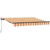 vidaXL Uitschuifbare luifel Geel en Oranje 250 x 200 cm Stof
