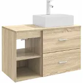 vidaXL Badkamermeubel Set 2 pcs Sonoma Eiken Bewerkt hout