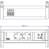 Bachmann DESK 2xCEE7/3 1xUSB A/C 22W GST18 RAL9010