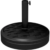 Outsunny Center Pole Umbrella Base-HDPE, beton-Ø45 x 36H cm-Zwart
