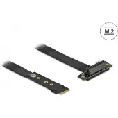 DeLOCK M.2 Key M to PCIe x4 NVMe Adapter angled with 20 cm cable