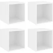 vidaXL Wandkasten 4 st 37x37x37 cm bewerkt hout wit