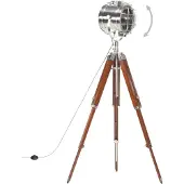 vidaXL Vloerlamp driepoot 165 cm massief mangohout