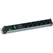 Bachmann 19" 1,5U 6xCEE7/3 1xswitch 1xSPD-Plus 2,0m CEE7/7