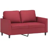 vidaXL Tweezitsbank 120 cm kunstleer wijnrood