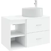 vidaXL Badkamermeubel Set 2 pcs Wit Bewerkt hout