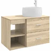 vidaXL Badkamermeubel Set 2 st Sonoma Eiken Bewerkt hout