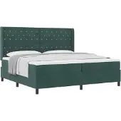 vidaXL Boxspring bed met matras Donkergroen 200 x 200 cm Fluweel