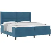 vidaXL Boxspring bed met hoofdeinde Blauw 200 x 200 cm Fluweel