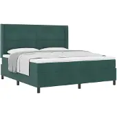vidaXL Boxspring bed met hoofdeinde Donkergroen 180 x 200 cm Fluweel