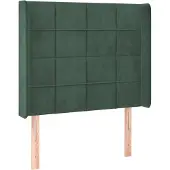 vidaXL Hoofdbord met randen 103x16x118/128 cm fluweel donkergroen