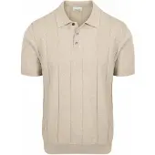 Profuomo polo beige pique strepen textuur