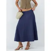 Busem Hoge Taille A-Lijn Midi Rok