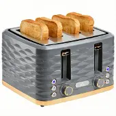 HOMCOM Toaster-Kunststoff-29,2L x 27,5B x 18,9H cm-Grau