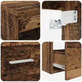 vidaXL Badkamermeubel Set 2 pcs Oud hout Bewerkt hout