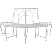 vidaXL Bank met 4 zitplaatsen, 160 x 80 x 89 cm, staal, antiek wit