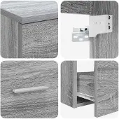 vidaXL Badkamermeubel Set 2 st Grijs Sonoma Bewerkt hout